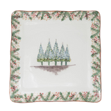 Italian Hand Pinted Square Christmas Platter
