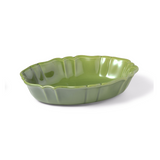 Green Japanese Scalloped Stoneware Baking Dish