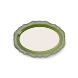 Green Japanese Scalloped Stoneware Baking Dish