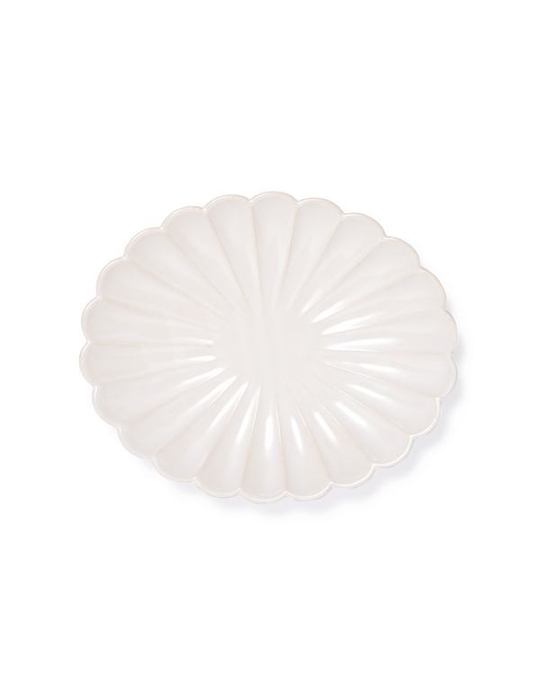 White Stoneware Blossom Plate