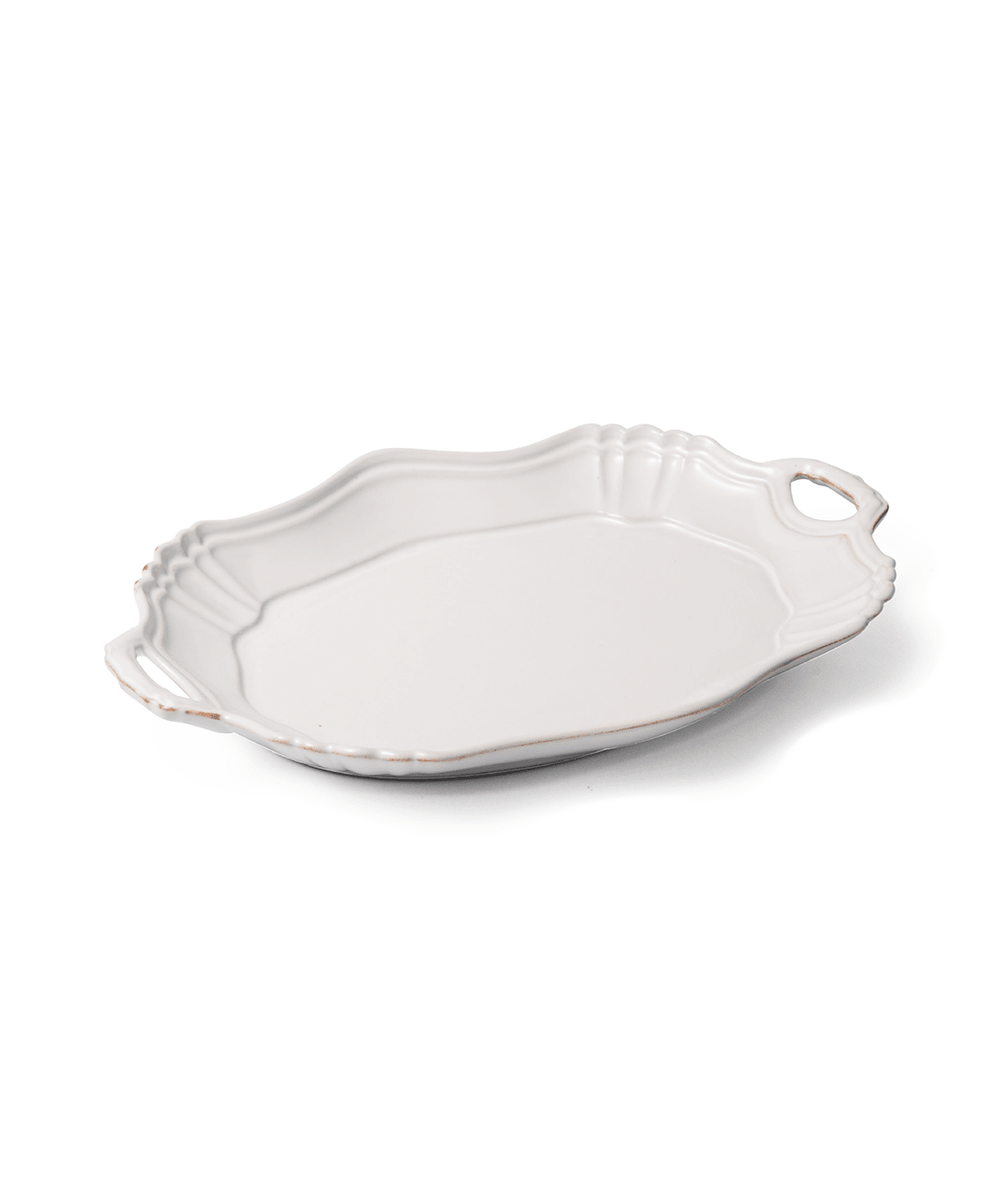 White Japanese Handled Porcelain Serving Platter - Faire Living