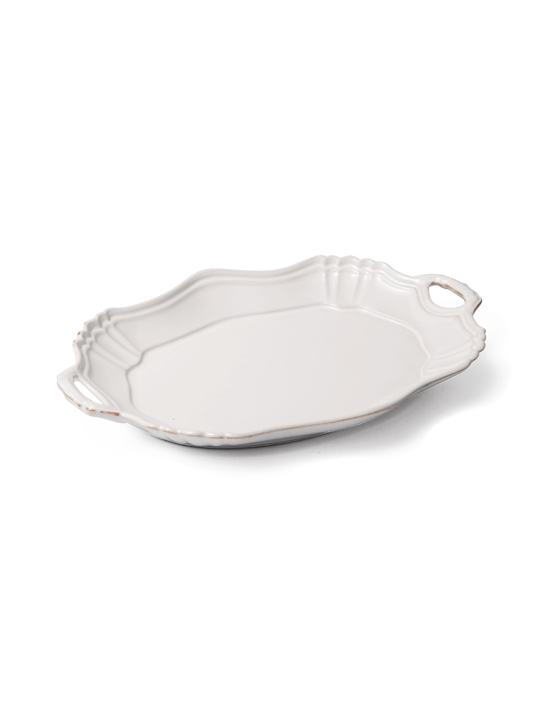 White Japanese Handled Porcelain Serving Platter - Faire Living