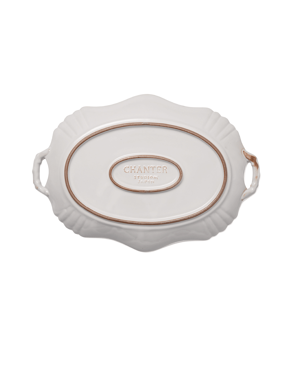 White Japanese Handled Porcelain Serving Platter - Faire Living