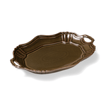Brown Japanese Handled Porcelain Serving Platter - Faire Living