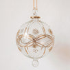 Large hand-blown clear glass bauble with hand-painted gold sunburst detail, made in Old Cairo, Egypt