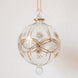 Large hand-blown clear glass bauble with hand-painted gold sunburst detail, made in Old Cairo, Egypt