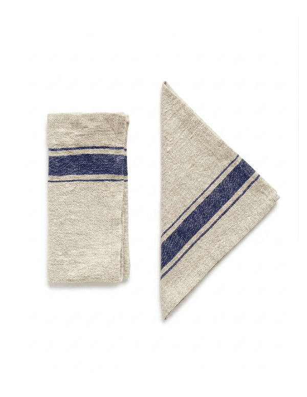 French Blue Linen Napkin Pair