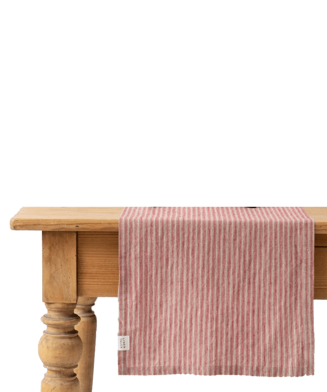 Red Natural Stripes Linen Table Runner - Faire Living