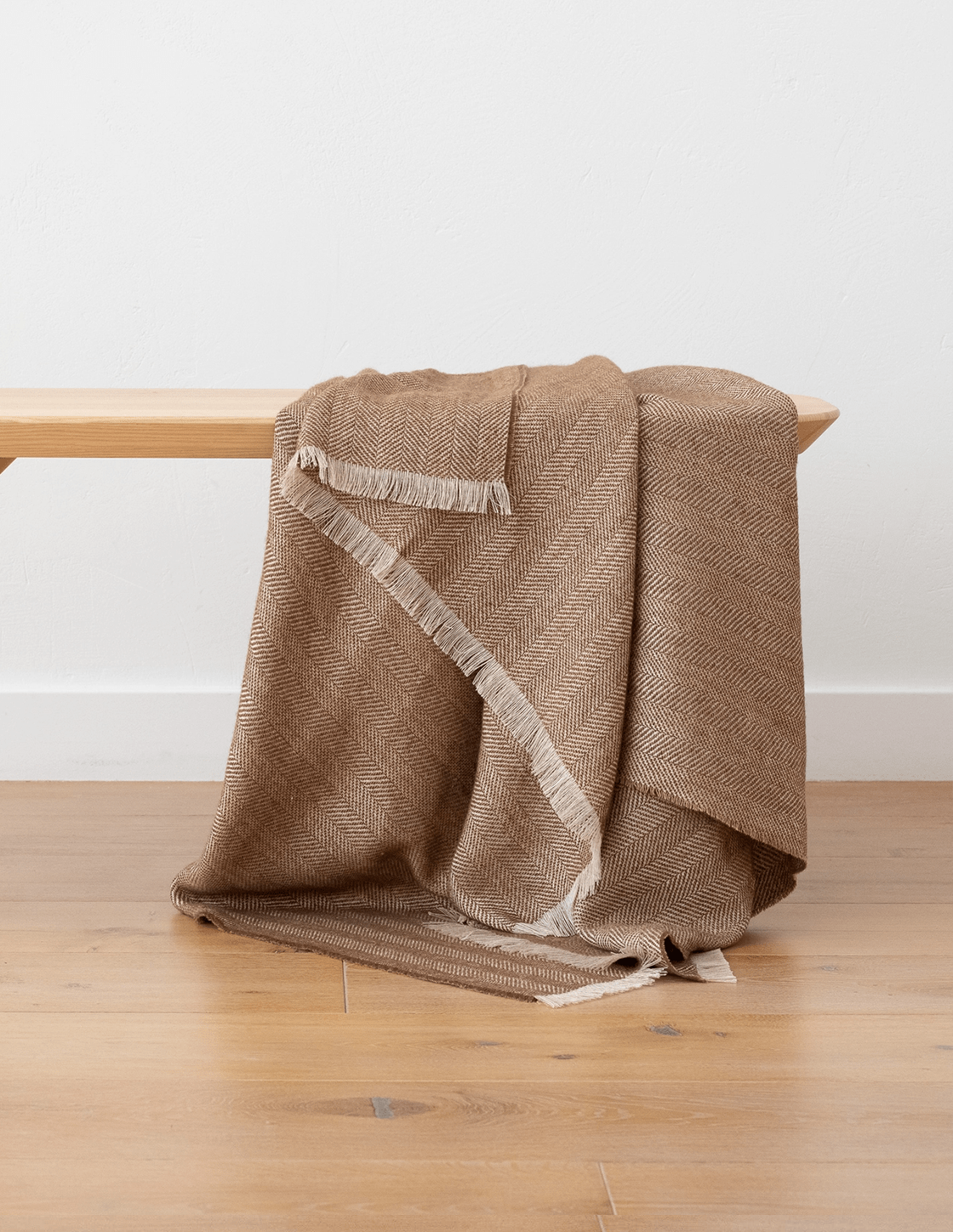 Caramel Baltic Linen & Merino Throw - Faire Living
