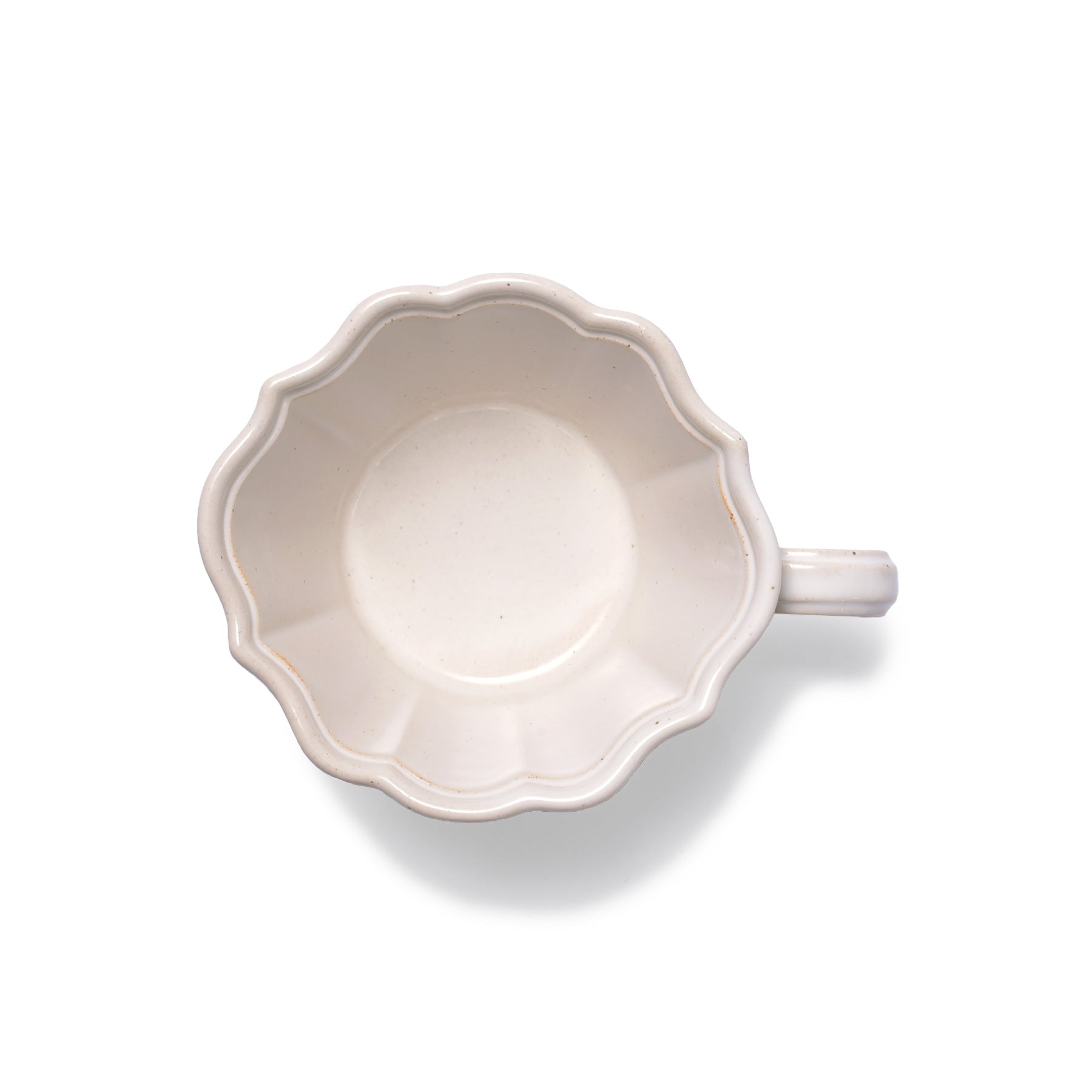 White Japanese Scalloped Stoneware Mug - Faire Living