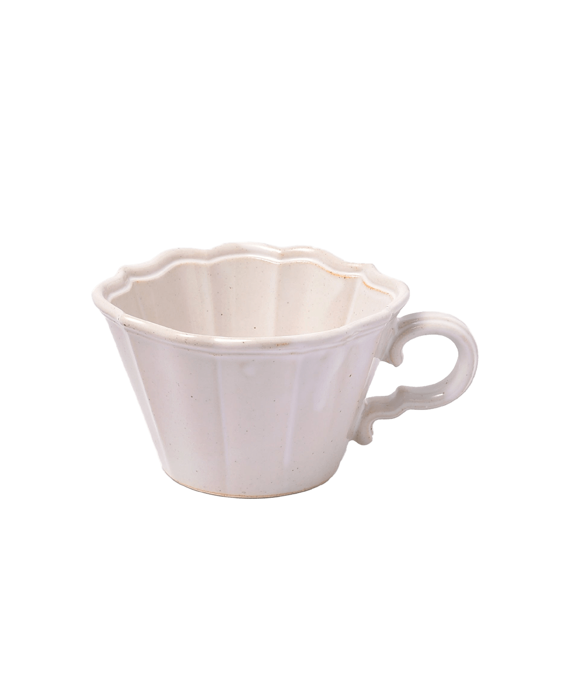 White Japanese Scalloped Stoneware Mug - Faire Living