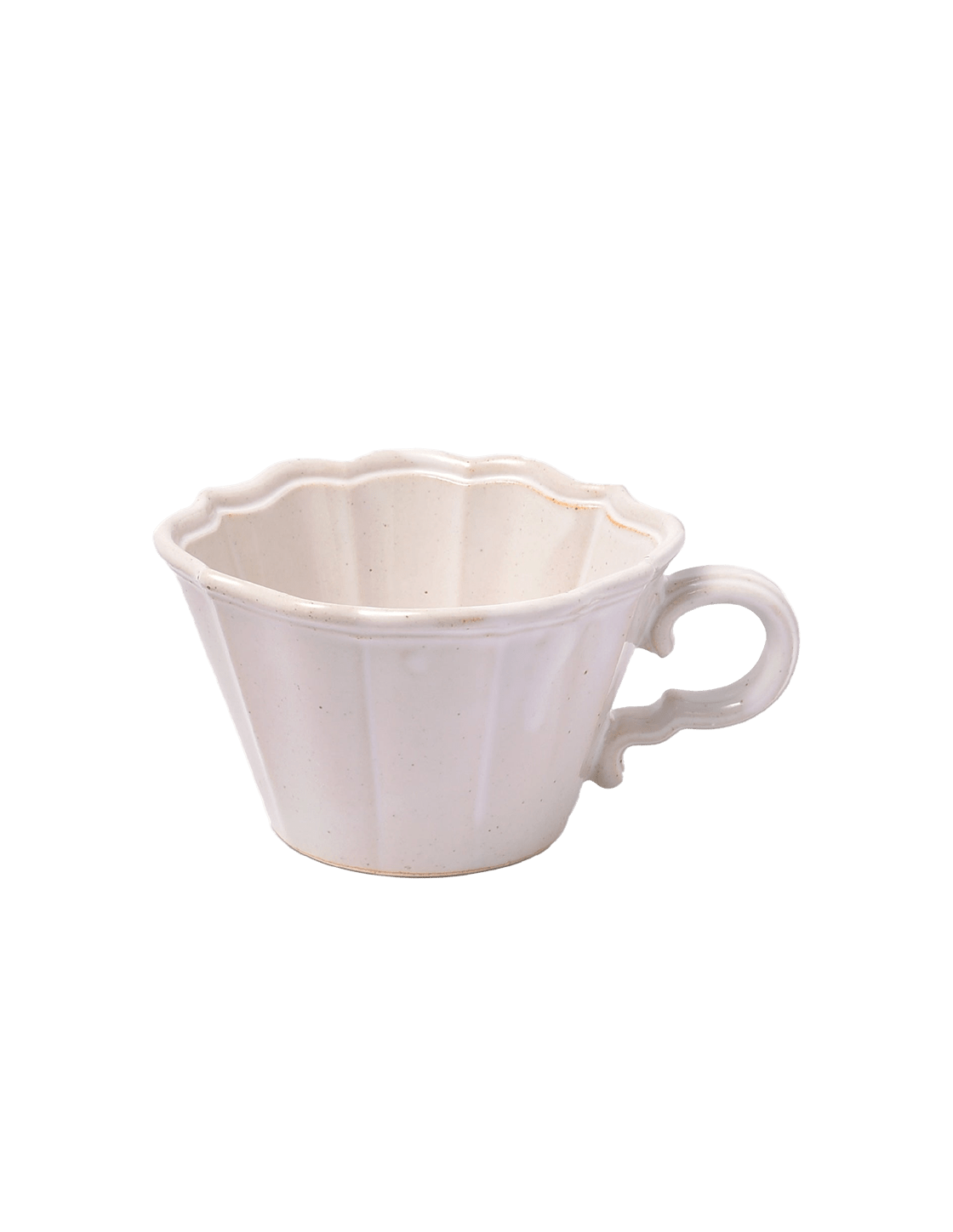 White Japanese Scalloped Stoneware Mug - Faire Living