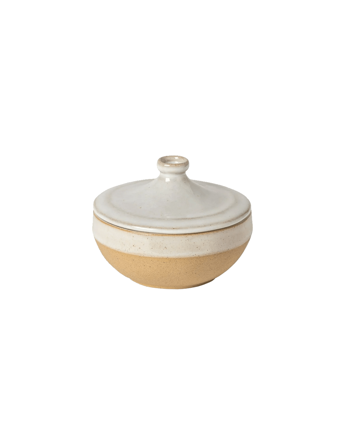 Cream Recycled Clay Small Covered Dish - Faire Living