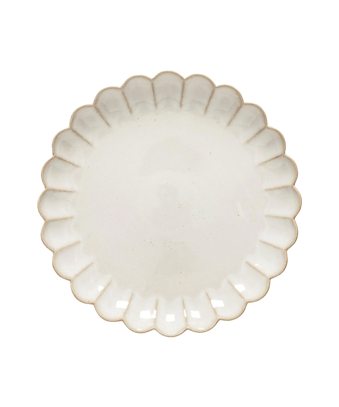 Cream Recycled Clay Scalloped Dinner Plate - Faire Living