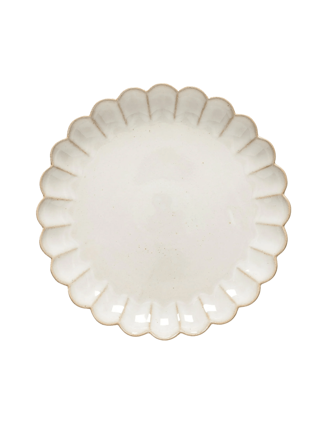 Cream Recycled Clay Scalloped Dinner Plate - Faire Living