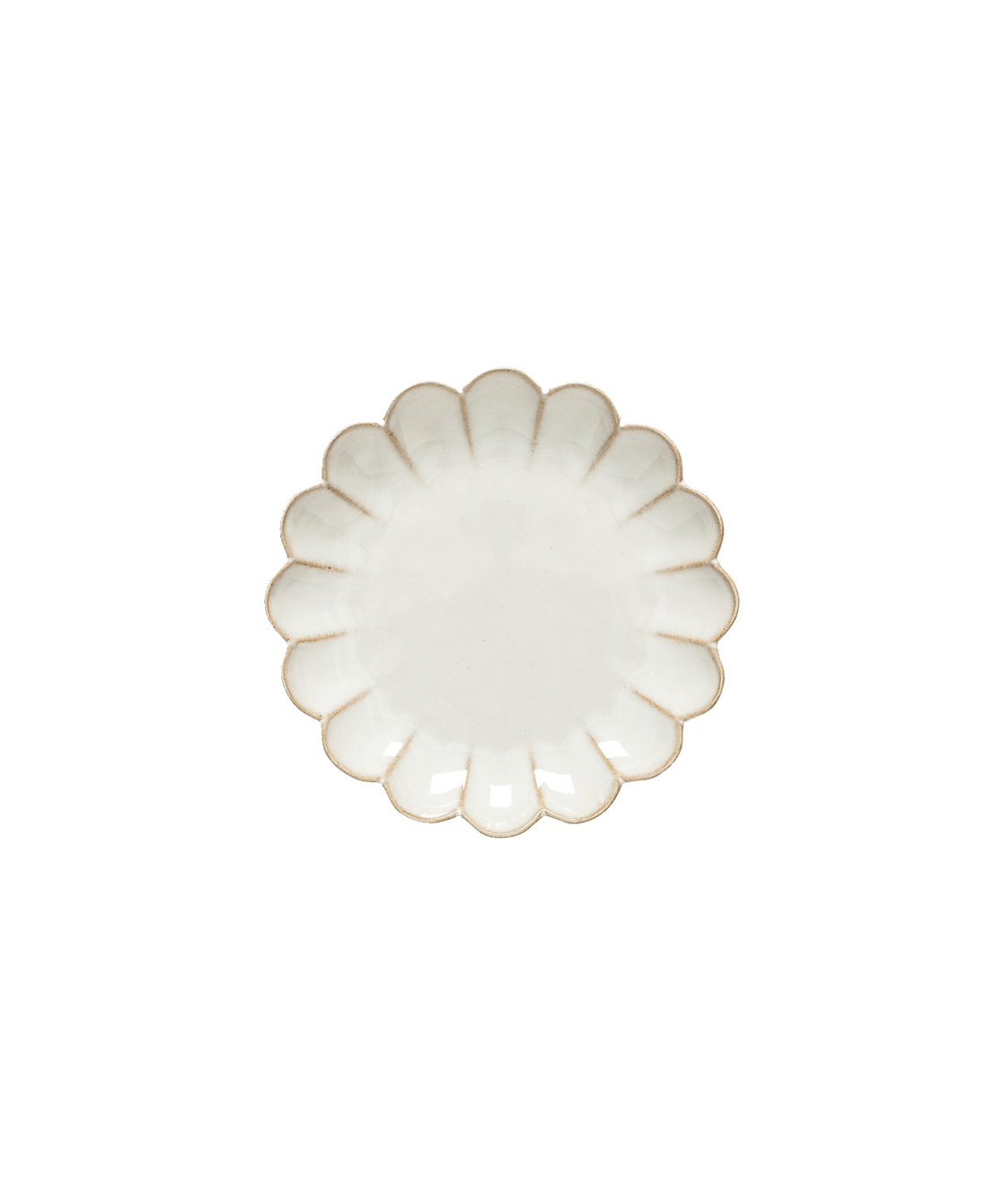 Cream Recycled Clay Scalloped Appetizer Plate - Faire Living