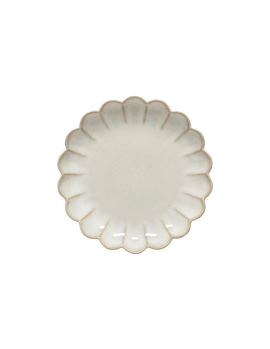 Cream Recycled Clay Scalloped Dessert Plate - Faire Living