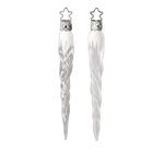 Slender mouth-blown glass mini icicle ornaments with glitter tops, another view