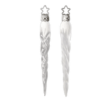 Slender mouth-blown glass mini icicle ornaments with glitter tops, another view