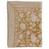Ochre Hand Block Printed Pure Linen Tablecloth