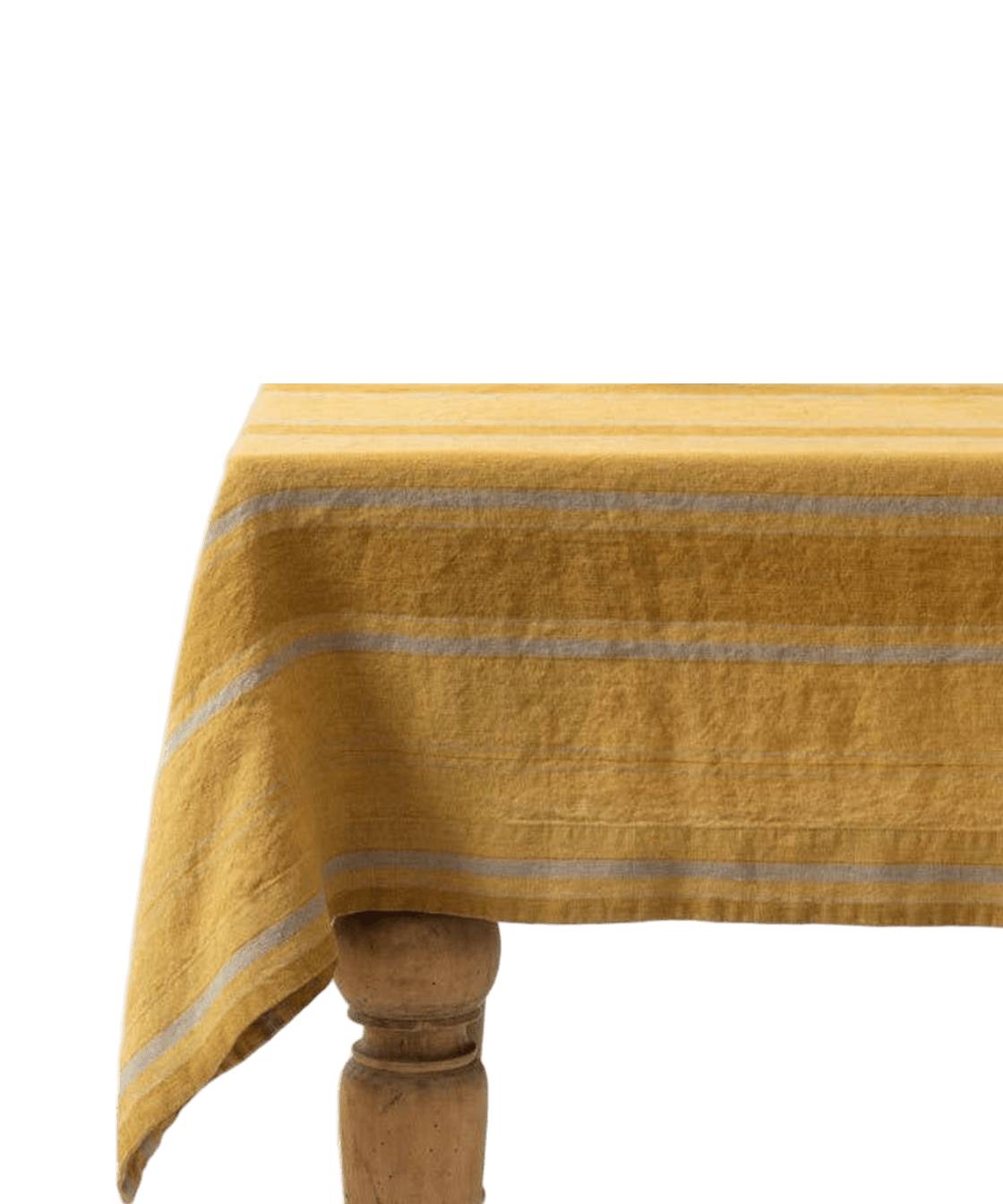 Amber Bronze Stripes Linen Tablecloth - Faire Living