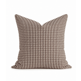 Chocolate Gingham Handwoven Cotton Cushion