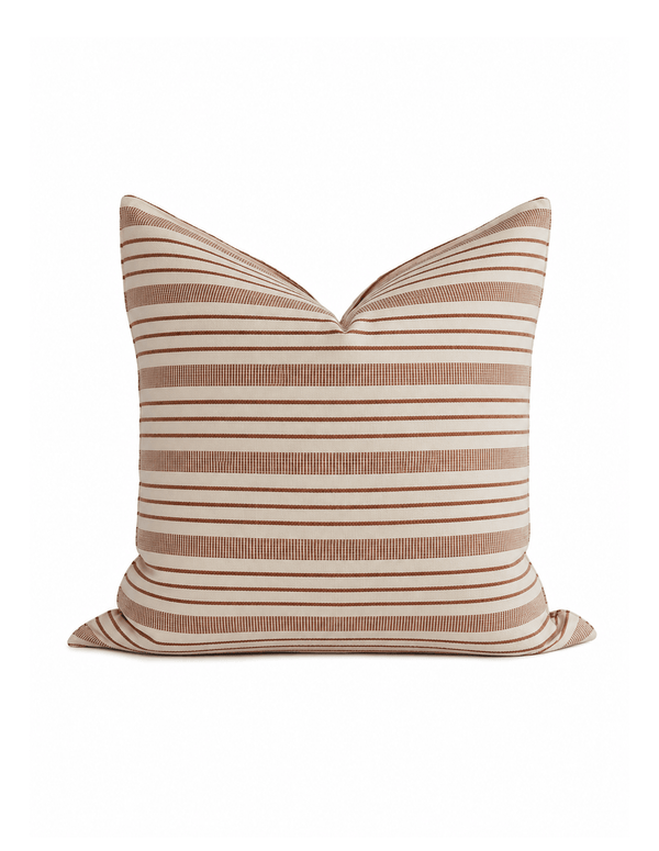 Chocolate Stripe Handwoven Cotton Cushion