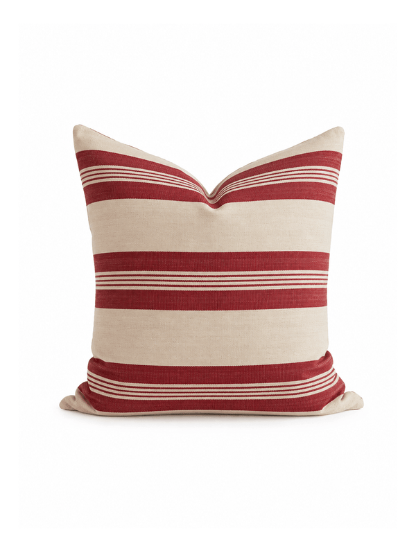 20" Red Stripe Handwoven Cotton Cover
