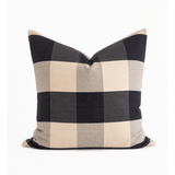 Black Gingham Handwoven Cotton Cushion