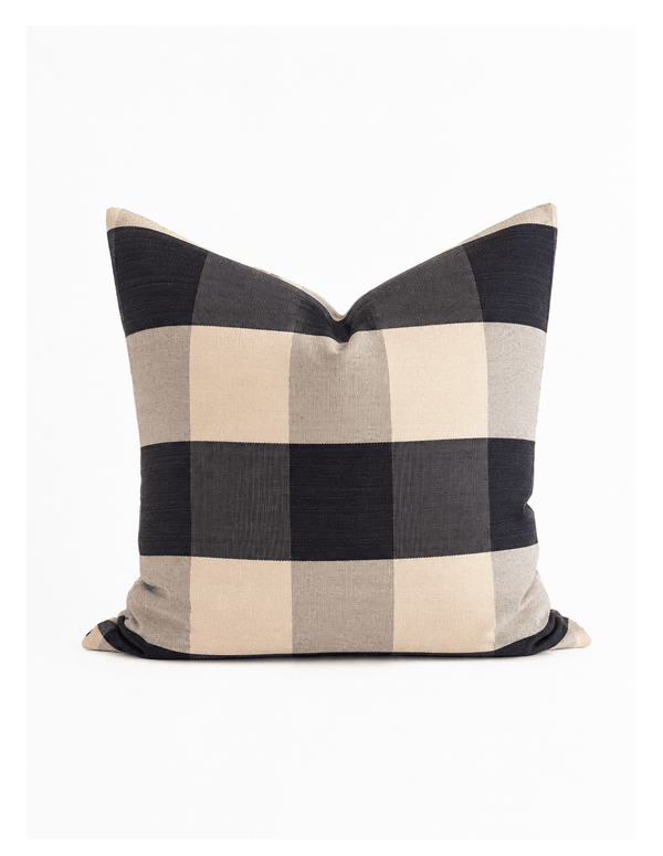 Black Gingham Handwoven Cotton Cover