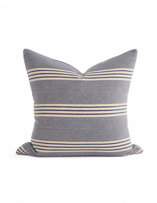 Blue Stripe Handwoven Cotton Cushion