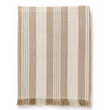 Beige Stripe Organic Cotton Handwoven Throw