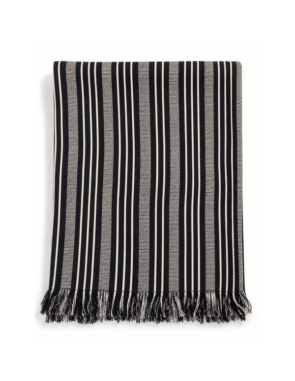Black Stripe Organic Cotton Throw