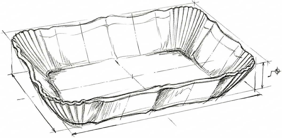 White Fluted Porcelain Baking Dish illustration