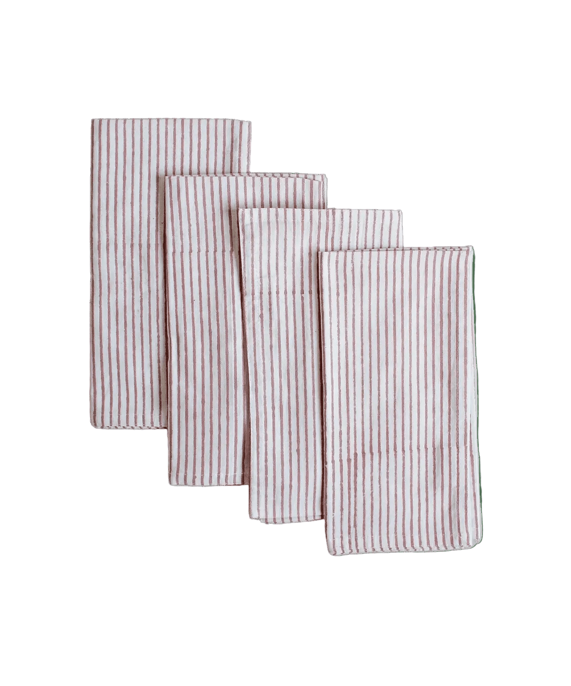 Rose Stripe Cotton Napkin Set 4 - Faire Living