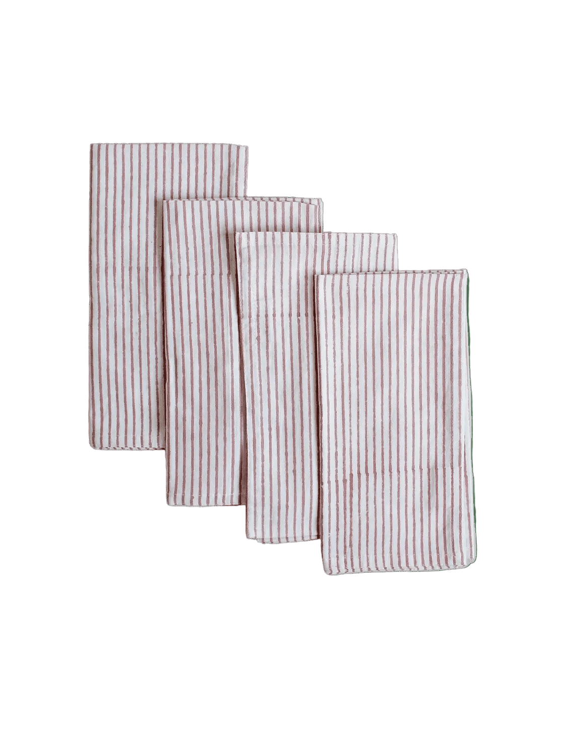 Rose Stripe Cotton Napkin Set 4 - Faire Living
