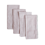 Rose Stripe Cotton Napkin Set 4 - Faire Living