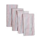 Rose Stripe Cotton Napkin Set 4 - Faire Living