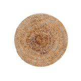 Whitewashed Round Rattan Placemat