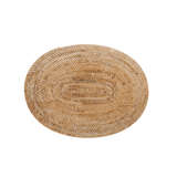 Whitewashed Oval Rattan Placemat - Faire Living