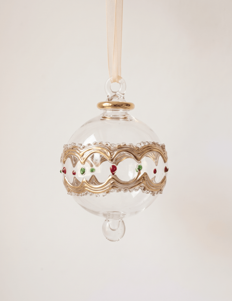 Red and Green Egyptian Glass Ornament