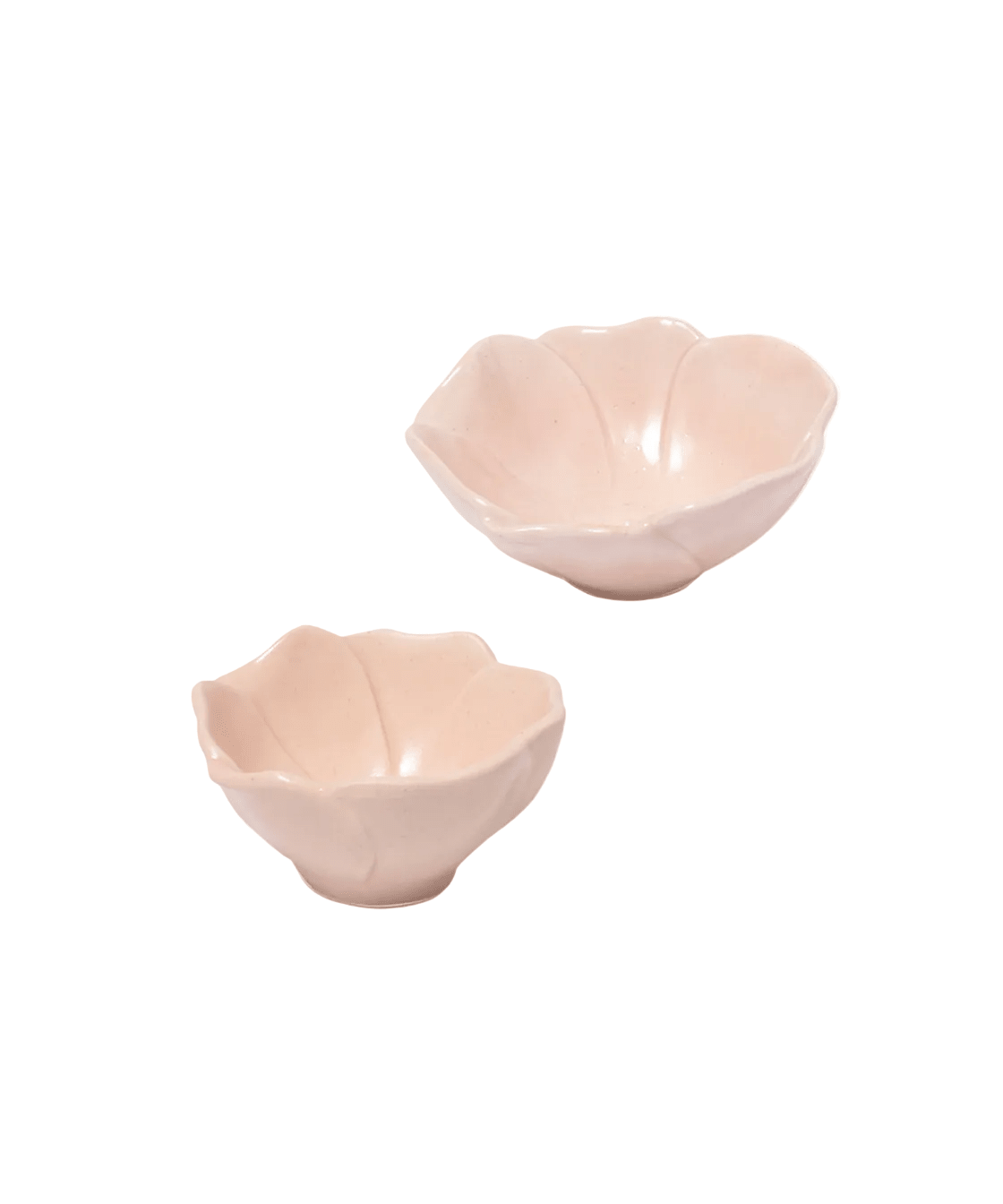 Pink Stoneware Flower Snack Bowls - Faire Living
