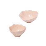 Pink Stoneware Flower Snack Bowls - Faire Living