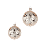 White mouth-blown German glass bauble with hand-applied glitter, another view