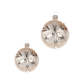 White mouth-blown German glass bauble with hand-applied glitter, another view