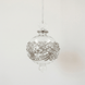 Hand-blown clear glass bauble painted with delicate platinum drapes, made in Old Cairo, Egypt