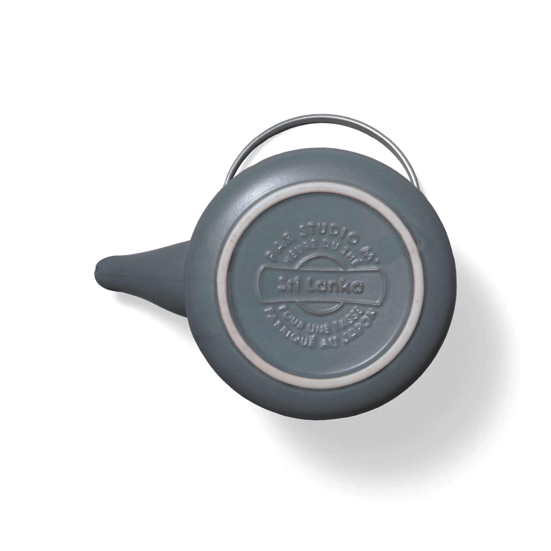 Indigo Japanese Porcelain Teapot with Metal Handle and Mesh Strainer - Faire Living