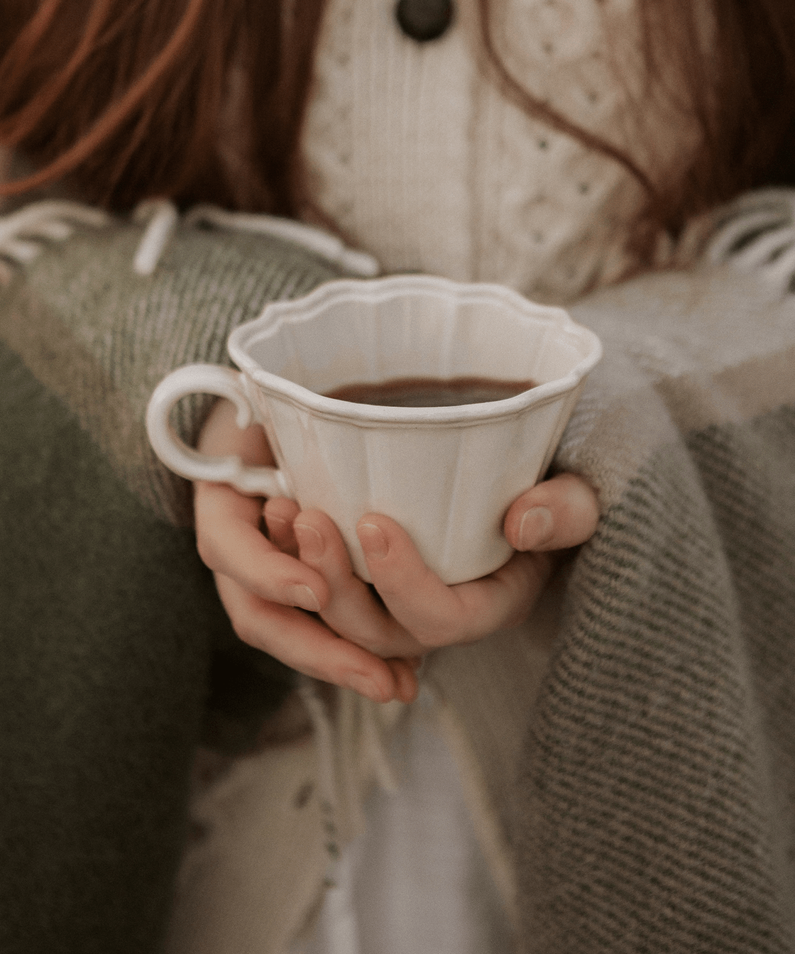 White Japanese Scalloped Stoneware Mug - Faire Living