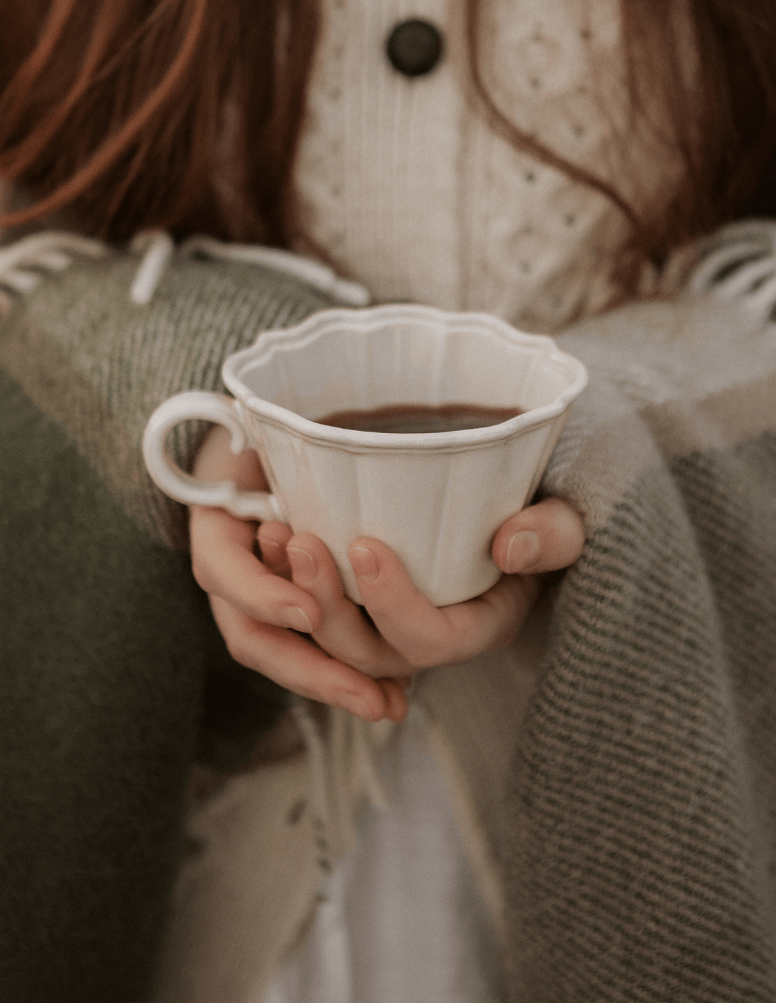 White Japanese Scalloped Stoneware Mug - Faire Living