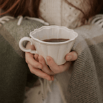 White Japanese Scalloped Stoneware Mug - Faire Living
